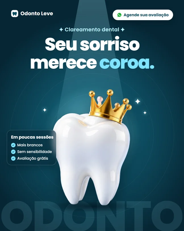 Exemplo de post da Runvy para dentista, com a identidade visual do negócio