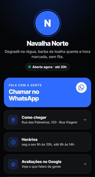 Exemplo de página de links com a marca do negócio